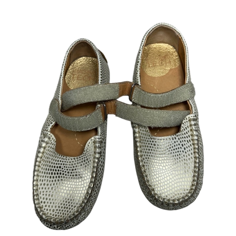 UMI Moraine I Leather Cream and Metallic Gold Mary Janes Toddler Girl Size 10.5 - Picture 6 of 12